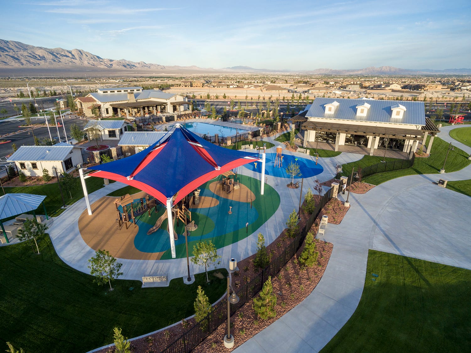 Skye Canyon Park playground pool and trails Las Vegas NV 89166